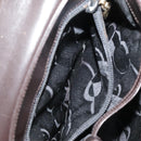 Salvatore Ferragamo Gancini Hand Bag Leather 2way Dark Brown Gold Auth 103214-24