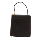 Salvatore Ferragamo Gancini Hand Bag Leather 2way Dark Brown Gold Auth 103214-2