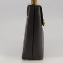 Salvatore Ferragamo Gancini Hand Bag Leather 2way Dark Brown Gold Auth 103214-4