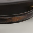 Salvatore Ferragamo Gancini Hand Bag Leather 2way Dark Brown Gold Auth 103214-8