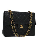 CHANEL Matelasse 25 Chain Valentine Limited Lammleder Schwarz CC Auth 103226SAM-1