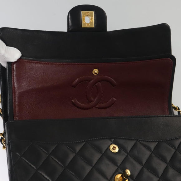 CHANEL Matelasse 25 Chain Valentine Limited Lammleder Schwarz CC Auth 103226SAM