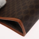CELINE Macadam Canvas Pouch PVC Leather Brown Auth 103244-16