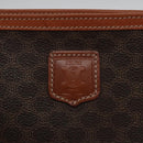 CELINE Macadam Canvas Pouch PVC Leather Brown Auth 103244-17