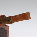 CELINE Macadam Canvas Pouch PVC Leather Brown Auth 103244-9