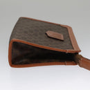 CELINE Macadam Canvas Pouch PVC Leather Brown Auth 103244-3