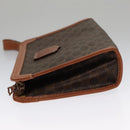 CELINE Macadam Canvas Pouch PVC Leather Brown Auth 103244-4