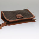 CELINE Macadam Canvas Pouch PVC Leather Brown Auth 103244-5