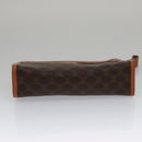 CELINE Macadam Canvas Pouch PVC Leather Brown Auth 103244-6