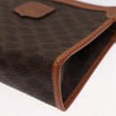 CELINE Macadam Canvas Pouch PVC Leather Brown Auth 103244-7