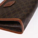 CELINE Macadam Canvas Pouch PVC Leather Brown Auth 103244-14