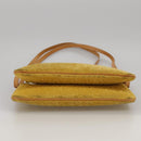 CELINE C Macadam Canvas Shoulder Bag Yellow Auth 103245-5