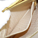 CELINE C Macadam Canvas Shoulder Bag Yellow Auth 103245-22