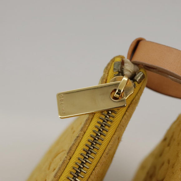 CELINE C Macadam Canvas Shoulder Bag Yellow Auth 103245