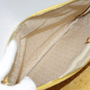 CELINE C Macadam Canvas Shoulder Bag Yellow Auth 103245-24