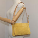 CELINE C Macadam Canvas Shoulder Bag Yellow Auth 103245-29
