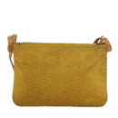 CELINE C Macadam Canvas Shoulder Bag Yellow Auth 103245-13