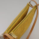 CELINE C Macadam Canvas Shoulder Bag Yellow Auth 103245-6