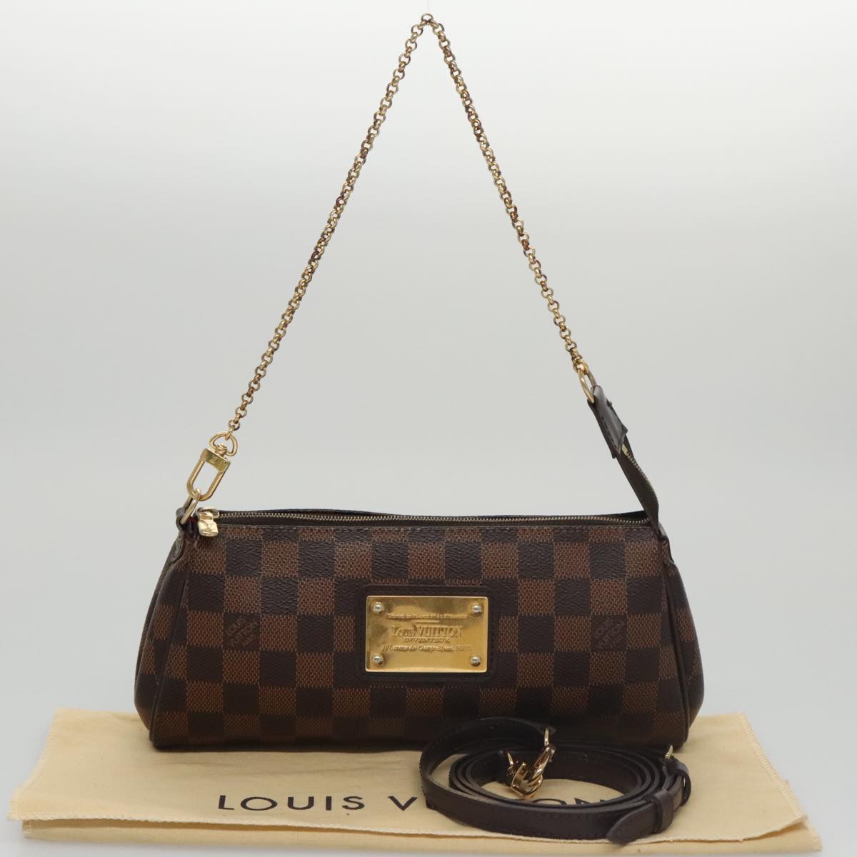 LOUIS VUITTON Damier Ebene Eva Shoulder Bag 2way N55213 LV Auth 103258