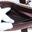 BURBERRY Nova Check Hand Bag Canvas Black Beige Auth 103259-12