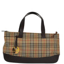 BURBERRY Nova Check Hand Bag Canvas Black Beige Auth 103259-13
