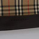 BURBERRY Nova Check Hand Bag Canvas Black Beige Auth 103259-7