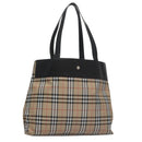 BURBERRY Nova Check Shoulder Bag Canvas Beige Auth 103265-1