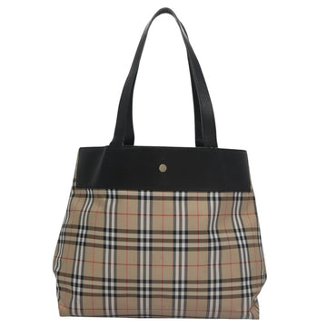 BURBERRY Nova Check Shoulder Bag Canvas Beige Auth 103265 - 0