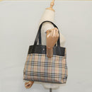 BURBERRY Nova Check Shoulder Bag Canvas Beige Auth 103265-22