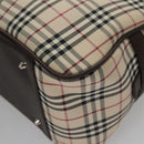BURBERRY Nova Check Hand Bag Canvas Beige Auth 103267-16