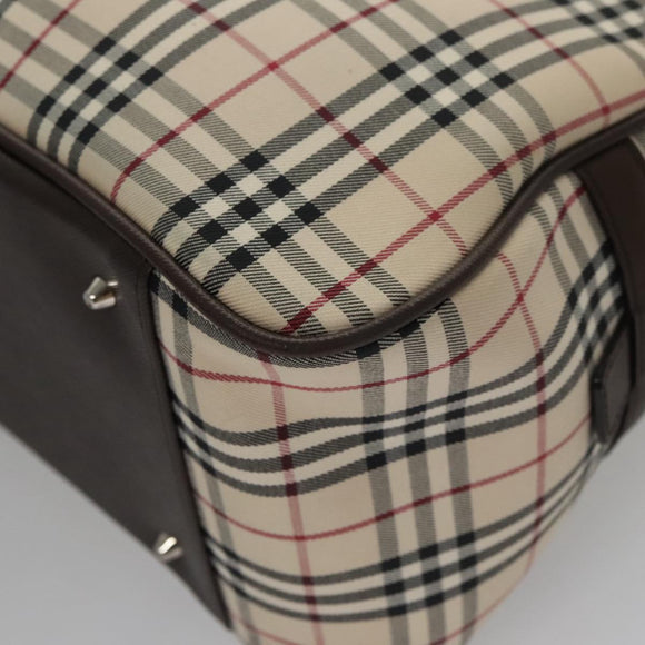 BURBERRY Nova Check Hand Bag Canvas Beige Auth 103267