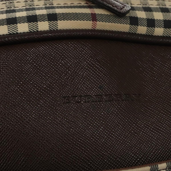 BURBERRY Nova Check Hand Bag Canvas Beige Auth 103267