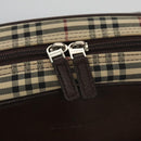 BURBERRY Nova Check Hand Bag Canvas Beige Auth 103267-10