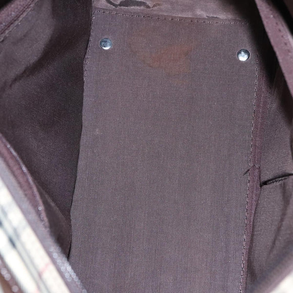 BURBERRY Nova Check Hand Bag Canvas Beige Auth 103267