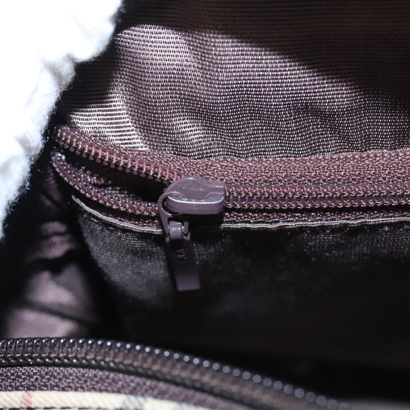 BURBERRY Nova Check Hand Bag Canvas Beige Auth 103267