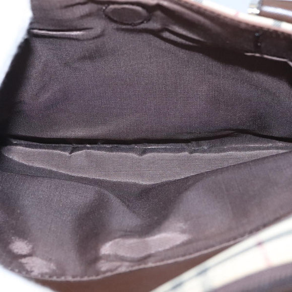 BURBERRY Nova Check Hand Bag Canvas Beige Auth 103267