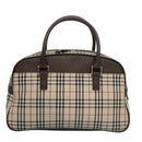 BURBERRY Nova Check Hand Bag Canvas Beige Auth 103267-2