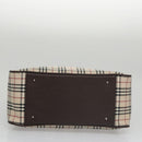 BURBERRY Nova Check Hand Bag Canvas Beige Auth 103267-5