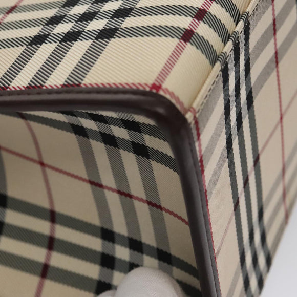BURBERRY Nova Check Hand Bag Canvas 2way Beige Auth 103269