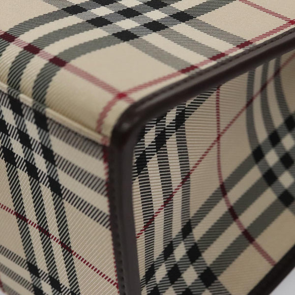 BURBERRY Nova Check Hand Bag Canvas 2way Beige Auth 103269