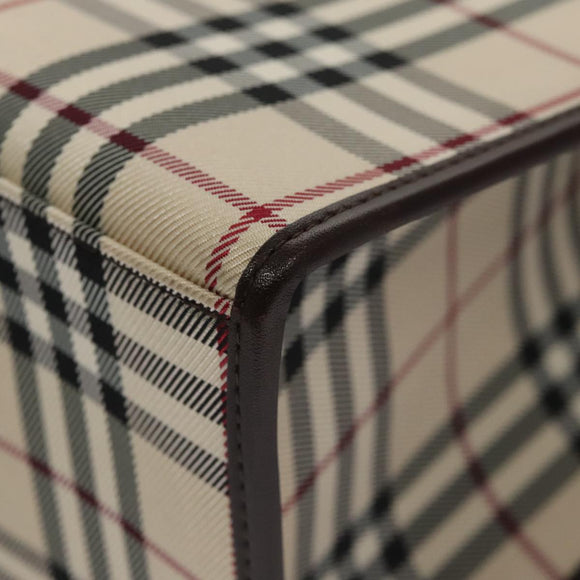 BURBERRY Nova Check Hand Bag Canvas 2way Beige Auth 103269
