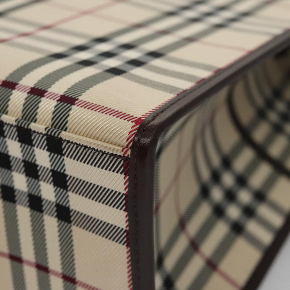 BURBERRY Nova Check Hand Bag Canvas 2way Beige Auth 103269