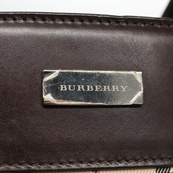 BURBERRY Nova Check Hand Bag Canvas 2way Beige Auth 103269