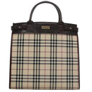 BURBERRY Nova Check Hand Bag Canvas 2way Beige Auth 103269-13