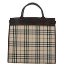 BURBERRY Nova Check Hand Bag Canvas 2way Beige Auth 103269-2