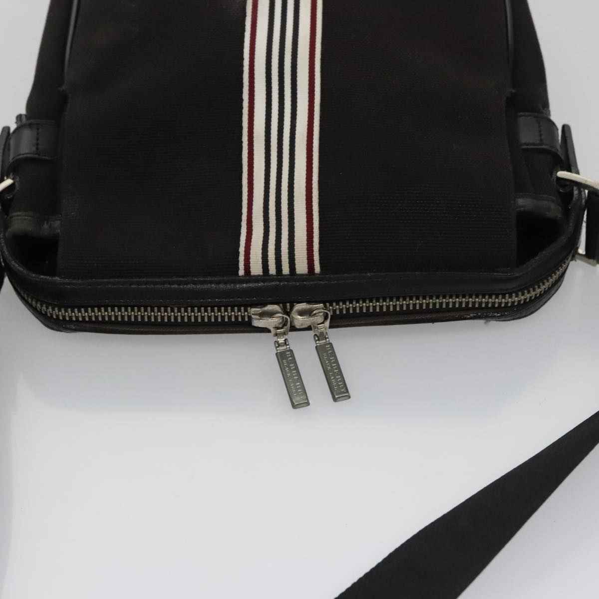 BURBERRY Black label Shoulder Bag Canvas Black Auth 103270