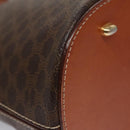 CELINE Macadam Canvas Hand Bag PVC Leather Brown Gold Auth 103291-8