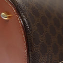 CELINE Macadam Canvas Hand Bag PVC Leather Brown Gold Auth 103291-15
