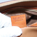 CELINE Macadam Canvas Hand Bag PVC Leather Brown Gold Auth 103291-12