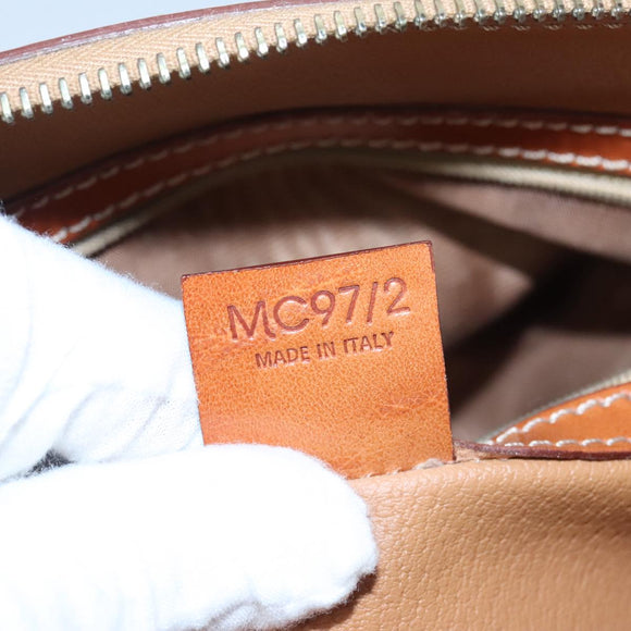 CELINE Macadam Canvas Hand Bag PVC Leather Brown Gold Auth 103291